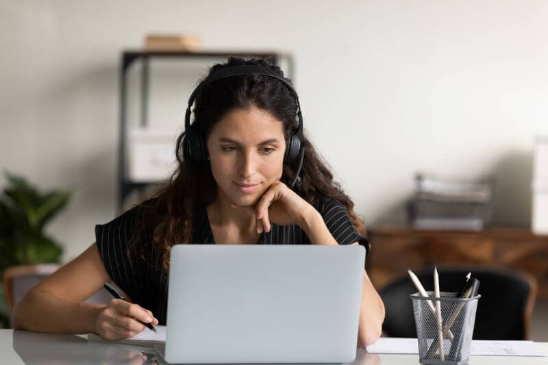 Woman studying for exam
