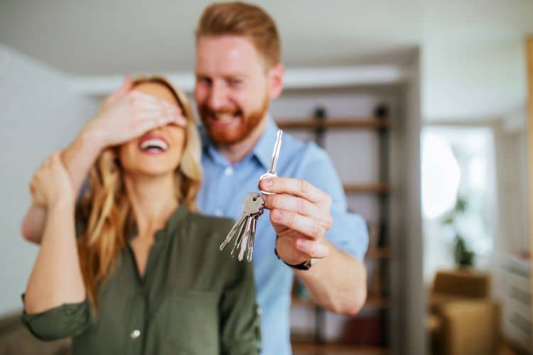 Happy couple building wealth